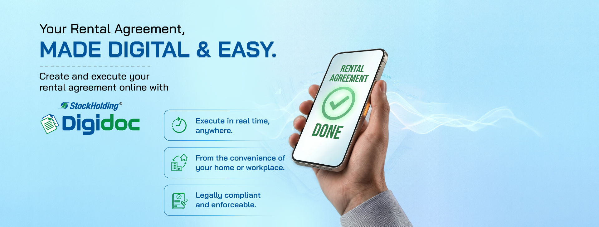 Freedom to parties to execute documents Digitally from anywhere - Banner